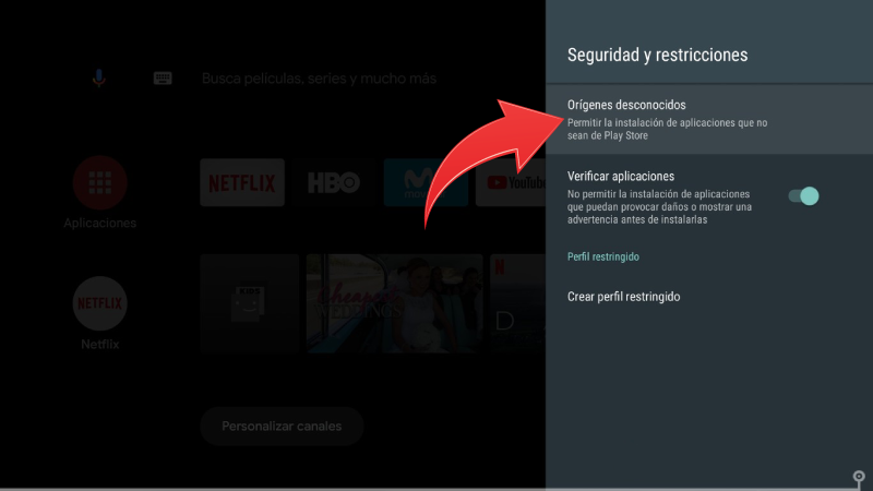 Como activar orígenes desconocidos desde Smart TV